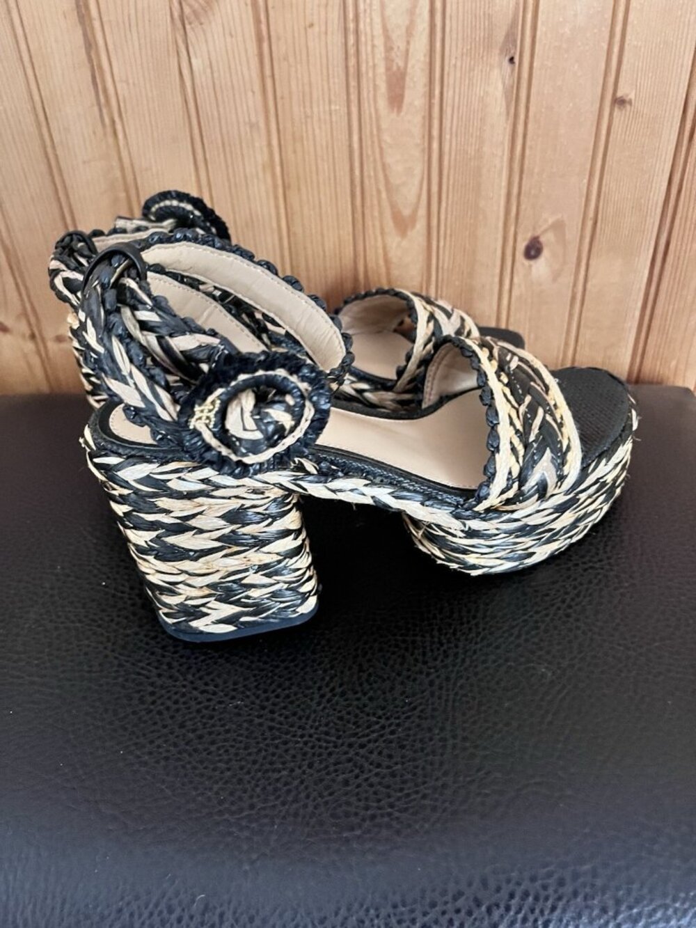 Sam Edelman Iliana Platform Sandal Woven Braided block heel Size 7 Strappy - Picture 2 of 11